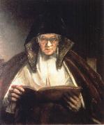 REMBRANDT Harmenszoon van Rijn An Old Woman Reading painting